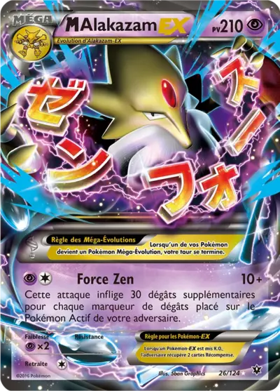 Carte Pokémon M-Alakazam-EX 26/124 XY Impact des Destins en français