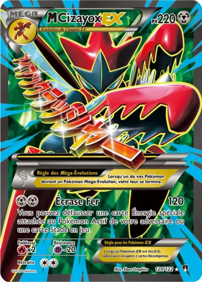 Carte Pokémon M-Cizayox-EX 120/122 XY Rupture TURBO en français