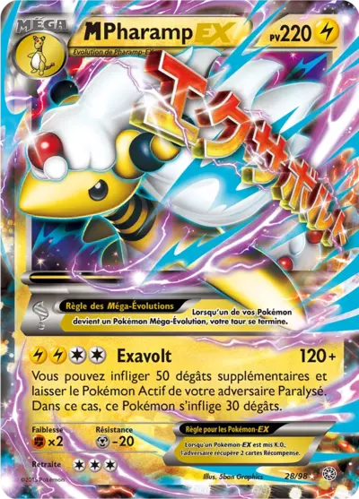 Carte Pokémon M-Pharamp-EX 28/98 XY Origines Antiques en français