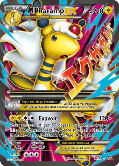 Carte Pokémon M-Pharamp-EX 88/98 XY Origines Antiques en français