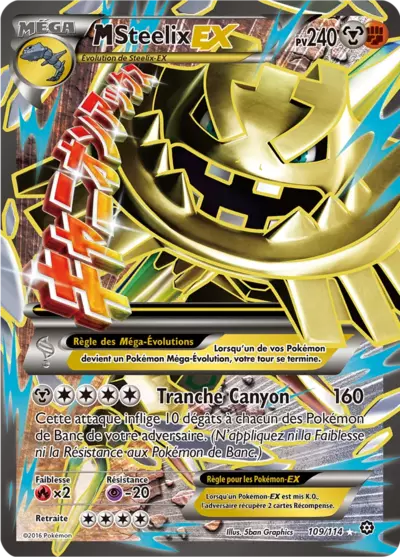 Carte Pokémon M-Steelix-EX 109/114 XY Offensive Vapeur en français