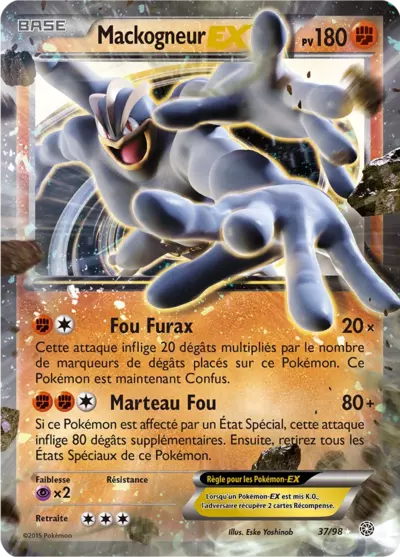 Carte Pokémon Mackogneur-EX 37/98 XY Origines Antiques en français
