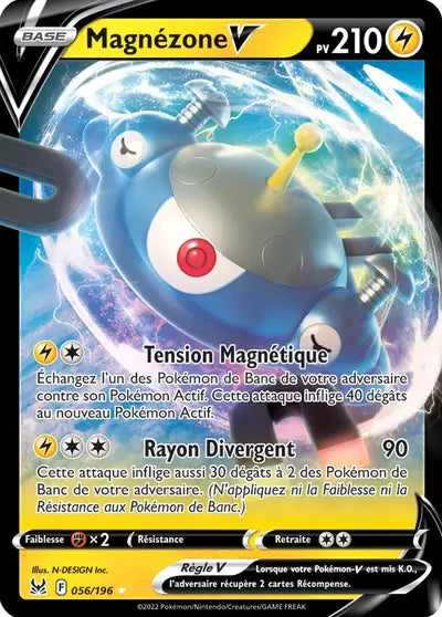 Magnézone V 056/196 de l’extension Origine Perdue, carte Pokémon disponible chez Manga Cash à Ans, près de Liège.