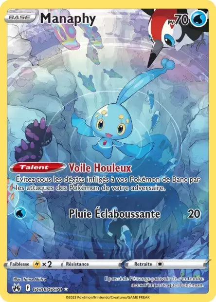 Manaphy GG06/GG70 de l’extension Zénith Suprême, mise en avant par Manga Cash à Ans en région liégeoise.