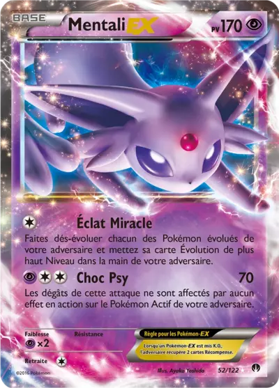Carte Pokémon Mentali-EX 52/122 XY Rupture TURBO en français