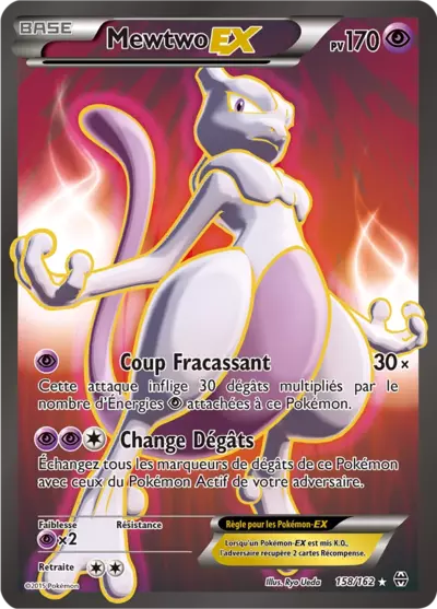 Carte Pokémon Mewtwo-EX 158/162 XY Impulsion TURBO en français