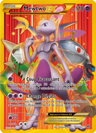Carte Pokémon Mewtwo-EX 164/162 XY Impulsion TURBO en français