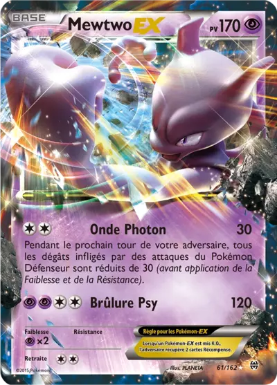 Carte Pokémon Mewtwo-EX 61/162 XY Impulsion TURBO en français