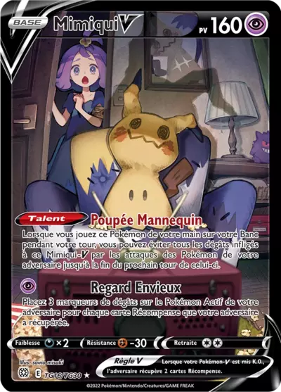Carte Pokémon Mimiqui V TG16/TG30 Stars Étincelantes disponible à Liège