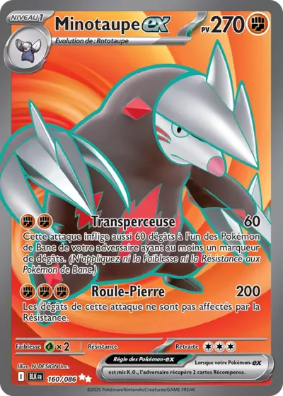 Minotaupe EX 160/086 de l’extension Foudre Noire, à découvrir chez Manga Cash à Ans en région liégeoise.