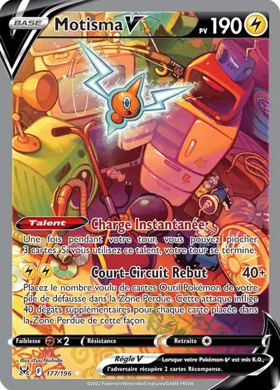 Carte Pokémon Motisma V 177/196 de la série Origine Perdue
