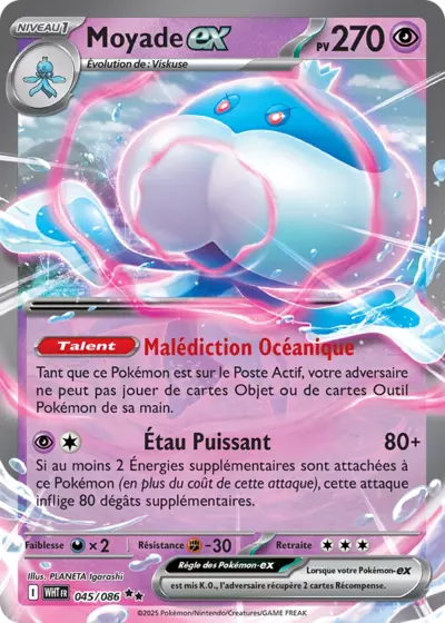 Moyade EX 045/086 de l’extension Flamme Blanche, disponible chez Manga Cash à Ans en région liégeoise.