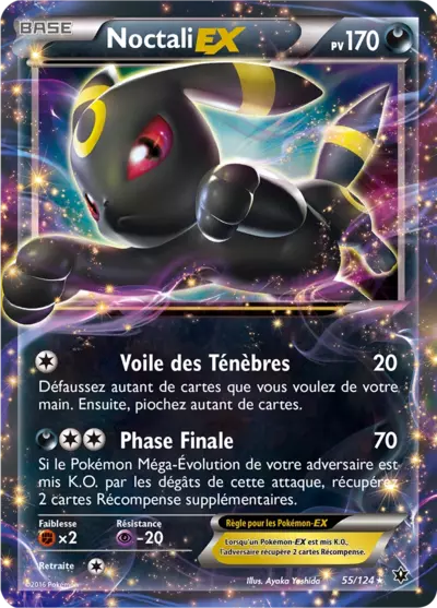 Carte Pokémon Noctali-EX 55/124 XY Impact des Destins en français