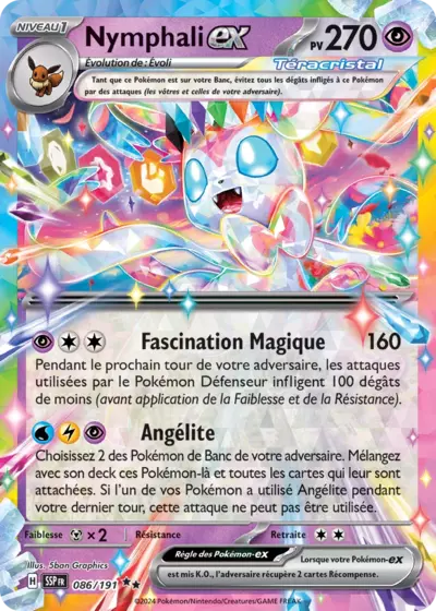 Nymphali EX 086/191 issu de l’extension Étincelles Déferlantes, à découvrir chez Manga Cash à Ans en région liégeoise.