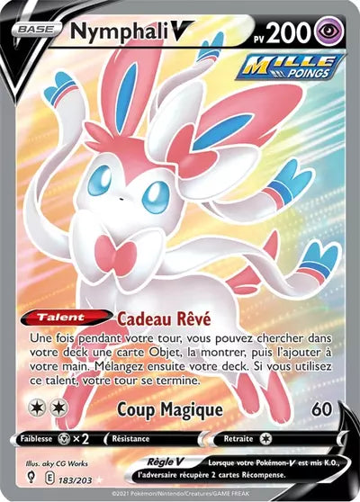 Carte Pokémon Nymphali V 183/203 Évolution Céleste
