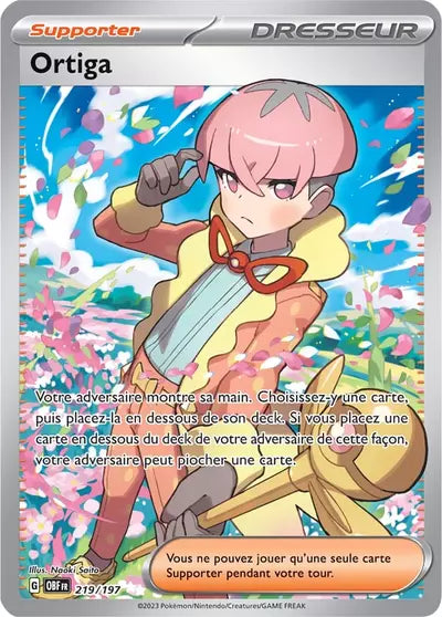 Collectionnez Ortiga 219/197 - Flammes Obsidiennes, disponible a Ans (Liege) chez Manga Cash.