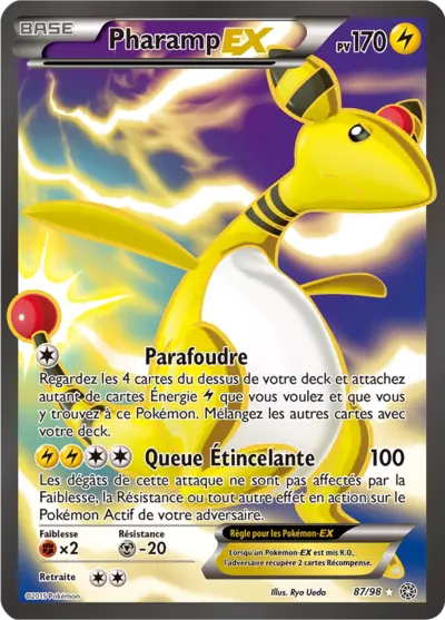 Carte Pokémon Pharamp-EX 87/98 XY Origines Antiques en français