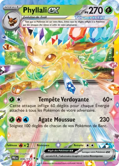 Phyllali EX Téracristal 006/131 de l’extension Évolutions Prismatiques, proposée par Manga Cash à Ans, près de Liège.