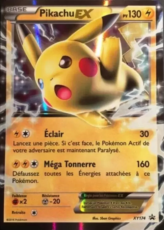 Pikachu EX XY174 Promo des cartes Black Star, disponible chez Manga Cash à Ans en province de Liège.