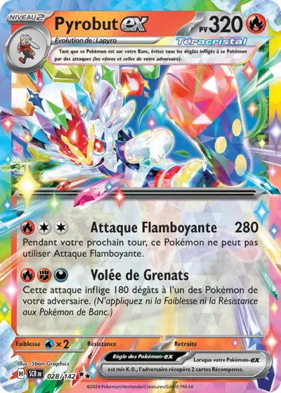Pyrobut ex SVP163 Promo des cartes Écarlate et Violet, référencée chez Manga Cash à Ans, province de Liège.