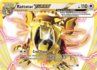 Carte Pokémon Rattatac TURBO 89/122 XY Rupture TURBO en français