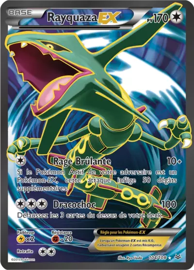 Carte Pokémon Rayquaza-EX 104/108 XY Ciel Rugissant en français
