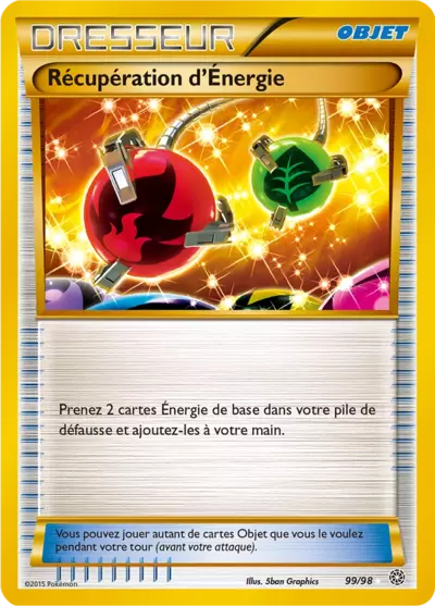 Carte Pokémon Récupération d'Énergie 99/98 XY Origines Antiques en français
