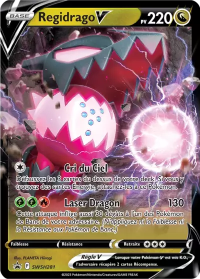 Carte Pokémon Regidrago V SWSH281 Promo Black Star Épée et Bouclier