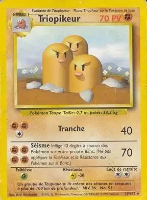Triopikeur 19/102, carte Set de Base (BS), en vente à Manga Cash à Ans, province de Liège.
