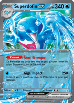 Superdofin ex SVP126 Promo des cartes Écarlate et Violet, présentée chez Manga Cash à Ans, province de Liège.