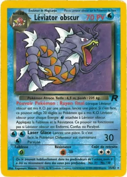 Léviator Obscur 25/82, carte Team Rocket (TR), en vente à Manga Cash à Ans, province de Liège.