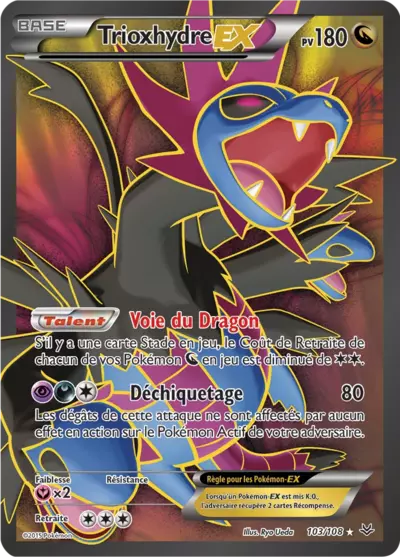 Carte Pokémon Trioxhydre-EX 103/108 XY Ciel Rugissant en français