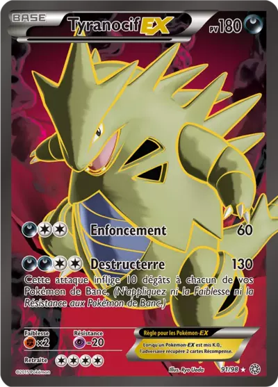 Carte Pokémon Tyranocif-EX 91/98 XY Origines Antiques en français