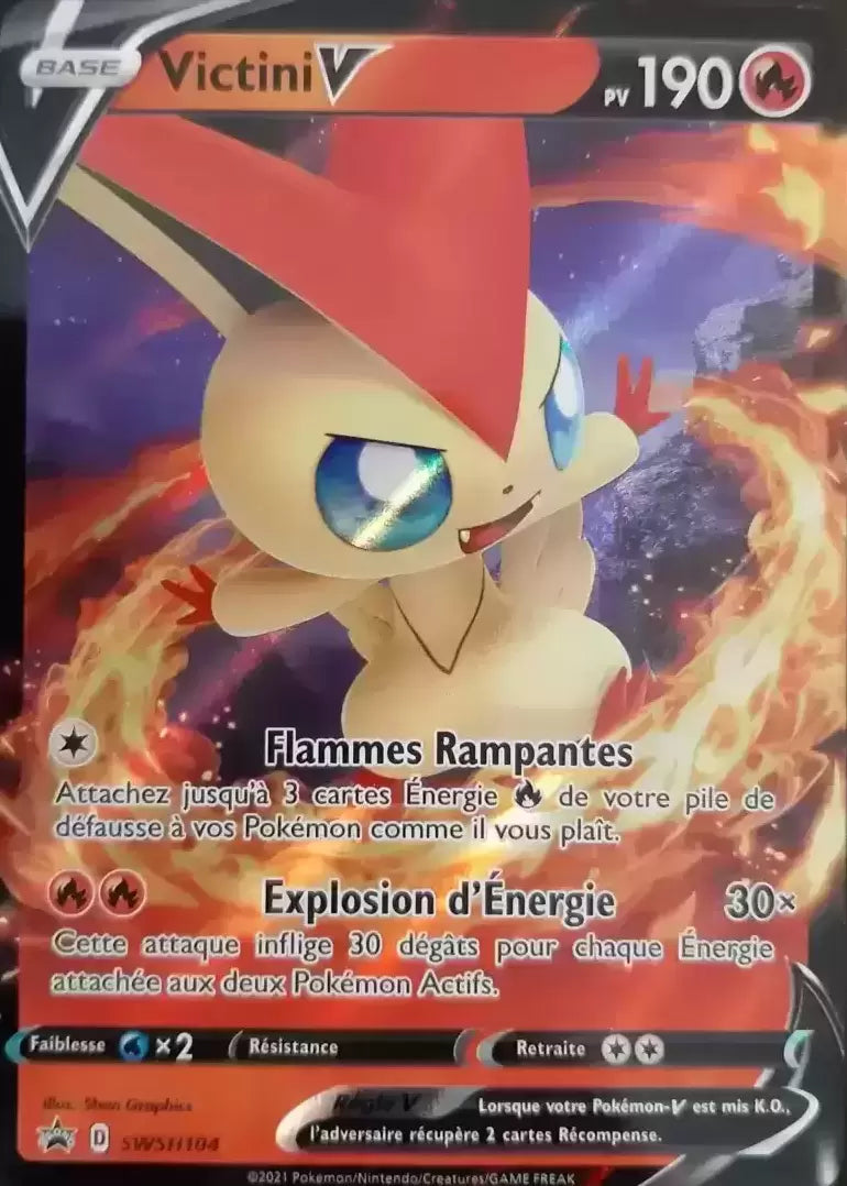 Carte Pokémon Victini V SWSH104 Promo Black Star Épée et Bouclier