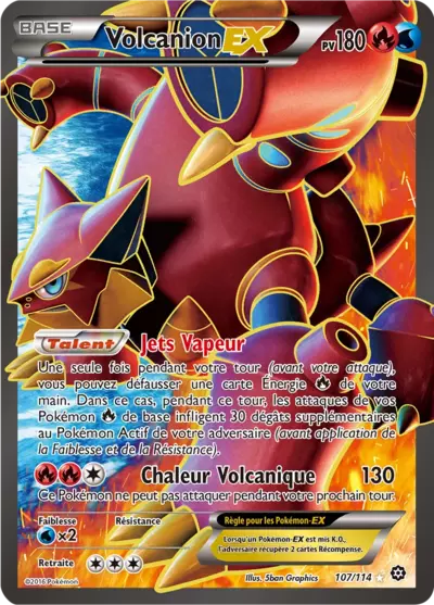 Carte Pokémon Volcanion-EX 107/114 XY Offensive Vapeur en français