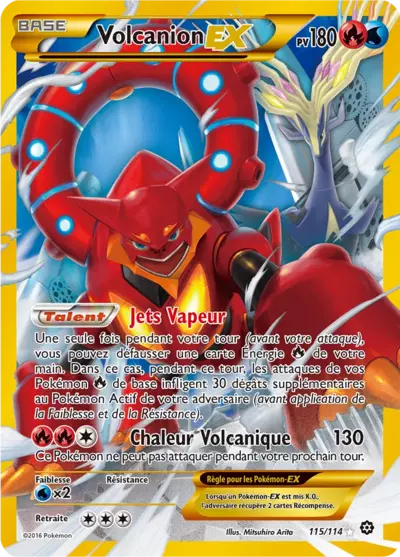 Carte Pokémon Volcanion-EX 115/114 XY Offensive Vapeur en français