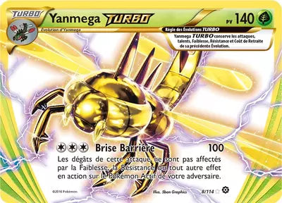 Carte Pokémon Yanmega TURBO 8/114 XY Offensive Vapeur en français