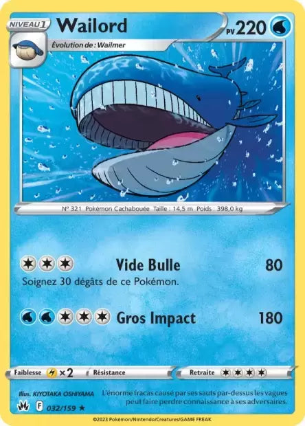 032/159 : Wailord - Zénith Suprême - CRZ