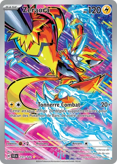 Zeraora 151/142 issu de l’extension Couronne Stellaire, en vente à Manga Cash à Ans en région liégeoise.