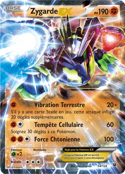 Carte Pokémon Zygarde-EX 54/124 XY Impact des Destins en français